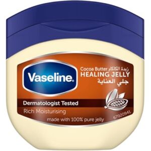 vaseline cocoa butter healing jelly made with triple purified formula for rich moisturization 100g 53.6